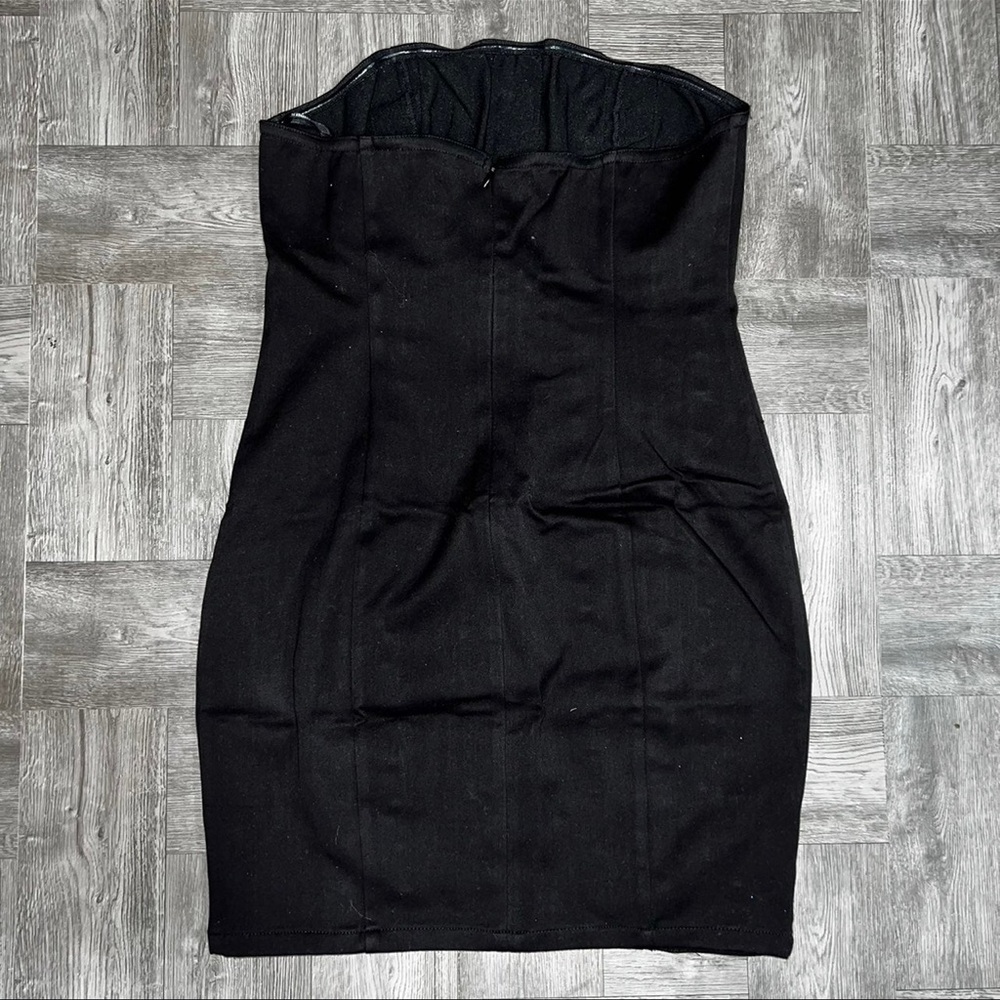 NWT Black Strapless Hook Eye Strapless Tube Dress - Picture 2 of 7